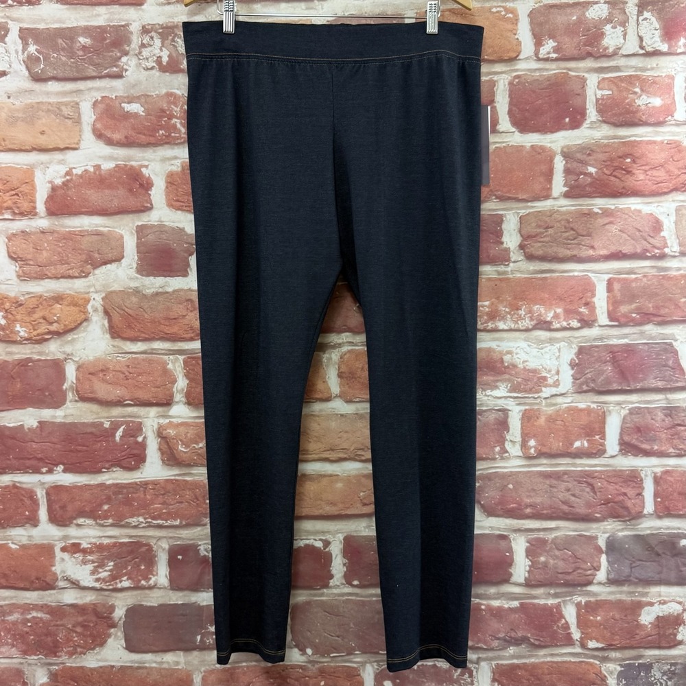 Suzie Couture Leggings Women's XL Blue Denim Pull On Elastic Waist Stretch Pants